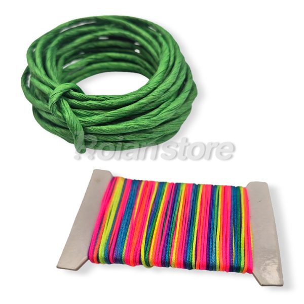 Pack Hilo Arcoiris 15m Cordel Papel Verde 5m Adix Creative