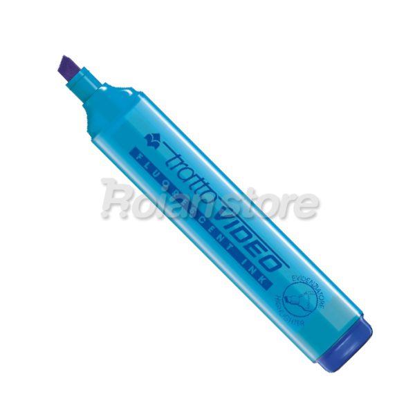 Destacador Tratto Plano Fluorescente Celeste Caja 12un