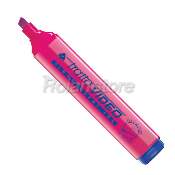 Destacador Tratto Plano Fluorescente Rosado Caja 12un