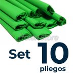 Set Papel Crepe 10 Pliegos Medida 50x200 cm Color Verde - Imagen 2