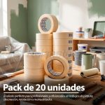CINTA ENMASCARAR Masking Tape 20UNDS 36MM-BEIGE 125MIC 40MT - Imagen 3