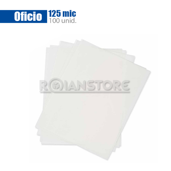 Laminas de Plastificar Pouches GBC Oficio 125 Micrones 100 Unidades