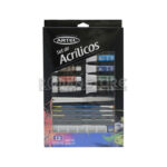 Pintura Artel Acrilico Set de 12 Colores 12 Ml Con Accesorios