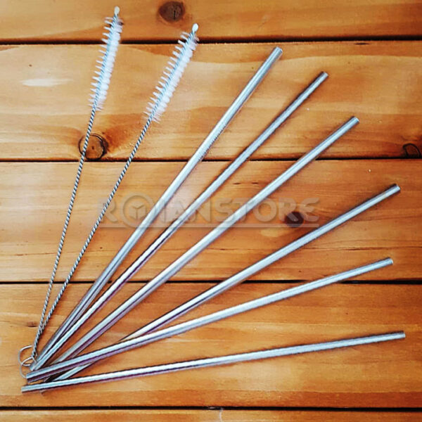 6 Bombillas Reutilizables Acero Inoxidable + 2 Cepillos RS