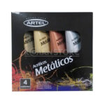 Pintura Artel Acrilico Master Quality Metalicos 4 Colores Unidad