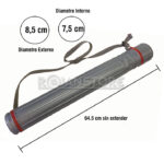 Porta Planos Plástico Extensible Gris con Correa Portaplanos - Imagen 14