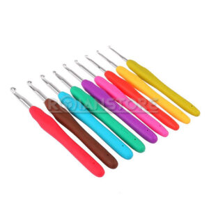 Set De 9 Aguja Gancho Crochet Colores Pvc 2 Mm A 6 Mm