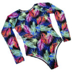 Traje Baño Deportivo Lycra Manga Larga Sin Espalda Espigas Colores - Imagen 6