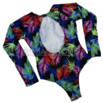 Traje Baño Deportivo Lycra Manga Larga Sin Espalda Espigas Colores - Imagen 8