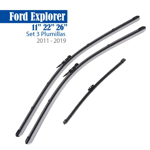 Plumillas Set x3 Limpiaparabrisas Ford Explorer 2011 - 2019