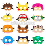 Mascaras Personajes Pokemon Niños Pack 12 und Cumpleaños