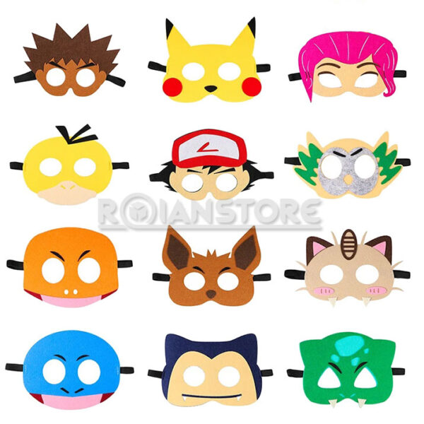 Mascaras Personajes Pokemon Niños Pack 12 und Cumpleaños