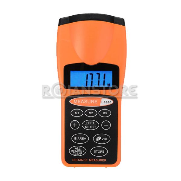 Medidor Distancias Ultrasonico Puntero Laser Huincha Naranja