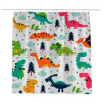 Cortina Baño Diseño Dinosaurios Animados Infantil 180x180cms