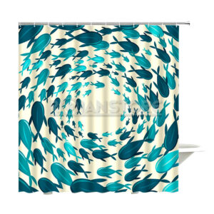 Cortina Baño Diseño Peces Pescados Acuario Cardumen 180x180