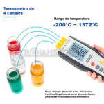 Termometro Digital 4 Canales HTI HT-9815 -200 A 1372 °C - Imagen 23