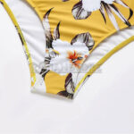 Traje Baño Deportivo Lycra Manga Larga Amarillo Flores S - Imagen 6