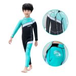 Traje Surf Neopreno Unisex Niños Talla M Negro Celeste