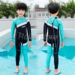 Traje Surf Neopreno Unisex Niños Talla XXL Negro Celeste - Imagen 2
