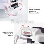 Optivisor Cintillo Lupa Led 5 Lentes 1.0 1.5 2.0 2.5 3.5 8x A Pila - Imagen 2