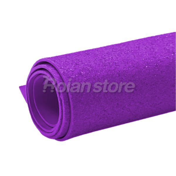 Pack 5 Pliegos Goma Eva Glitter 60x40cm Espesor 2mm Lila