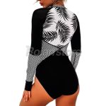 Traje Baño Deportivo lycra Manga Larga Negro Tropical (L) - Imagen 2