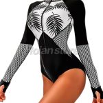Traje Baño Deportivo lycra Manga Larga Negro Tropical (L) - Imagen 3