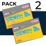 Pack 2und Cartulina Corrugada Metalizada 6 Pliegos 25x35 - Imagen 2