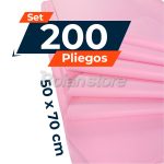 Papel De Seda Pliego 50x70 Color Rosado Set 200und - Imagen 2