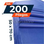 Papel De Seda Pliego 50x70 Color Azul Set 200und - Imagen 2
