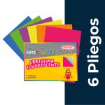 Pack 10und Cartulinas Fluorescente 6 Pliegos 25x35 Colores - Imagen 3