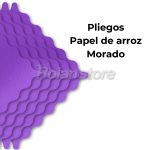 Set 20 Pliegos Papel De Arroz Color Morado 40x40 Decoracion - Imagen 4
