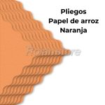 Set 20 Pliegos Papel De Arroz Color Naranja 40×40 Decoracion - Imagen 4