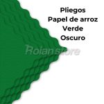 Set 20 Pliegos Papel De Arroz Color Verde Oscuro 60x60 Decoracion - Imagen 4
