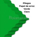 Set 20 Pliegos Papel De Arroz Color Verde Claro 60x60 Decoracion - Imagen 4