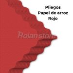 Set 20 Pliegos Papel De Arroz Color Rojo 60x60 Decoracion - Imagen 4
