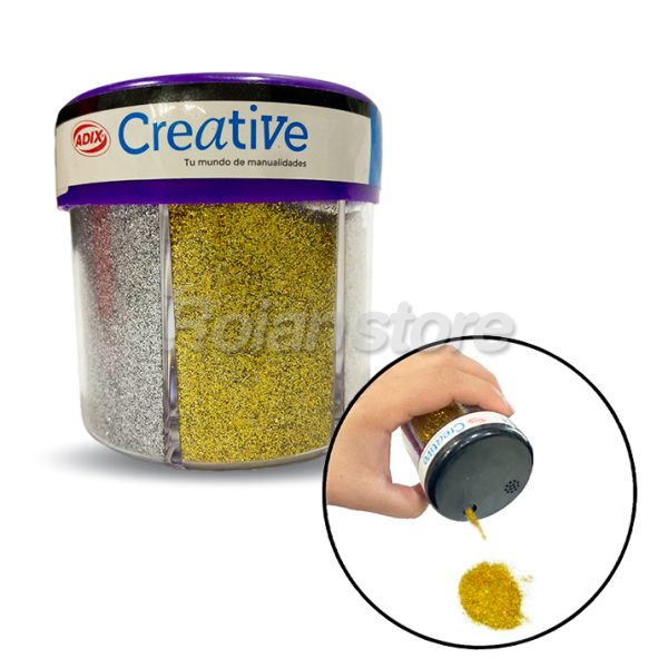 Escarcha Dosificador Adix Creative 6 Colores x4 Liquidacion