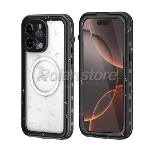 Carcasa Iphone 16 Pro Sumergible Waterproof Black Gray