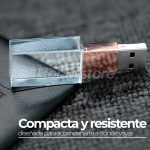 Pendrive Flash USB 2.0 x6 Unidades Oro Rosa Cristal Led - Imagen 4