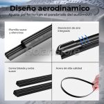 Set Plumillas X3 Limpiaparabrisas Geely Coolray 2018 - 2024 - Imagen 6
