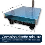 Balanza Pesa Plataforma Digital TCS 50 x 40 cm 500kg Mastil - Imagen 4