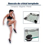 Balanza Pesa Digital Base Vidrio Cuadrado Baño 180kg LCD - Imagen 2