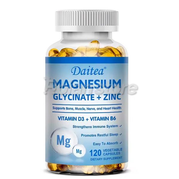 Magnesio Glicinato Zinc Muscular Vitamina D3 B6 120 Capsulas