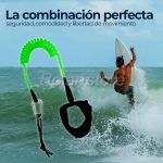 Leash Espiral Bodyboard Wingfoil 5mm Largo 5ft Tpu Verde - Imagen 3