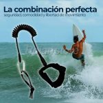 Leash Espiral Bodyboard Wingfoil 5mm Largo 5ft Tpu Negro - Imagen 3