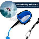 Leash Espiral Bodyboard Wingfoil 5mm Largo 5ft Tpu Azul - Imagen 5