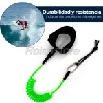 Leash Espiral Bodyboard Wingfoil 5mm Largo 5ft Tpu Verde - Imagen 5