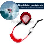 Leash Espiral Bodyboard Wingfoil 5mm Largo 5ft Tpu Rojo - Imagen 5