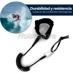 Leash Espiral Bodyboard Wingfoil 5mm Largo 5ft Tpu Negro - Imagen 5