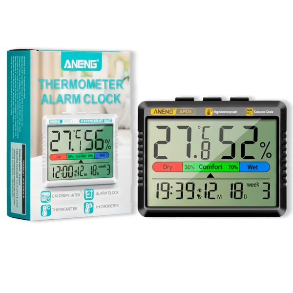 Termohigrometro Termometro Higrometro Reloj Fecha ANENG AP01